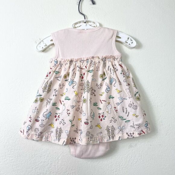 Nordstrom Baby Girl’s Light Pink Garden Animal Themed Dress One Piece Size 6M - Picture 2 of 6